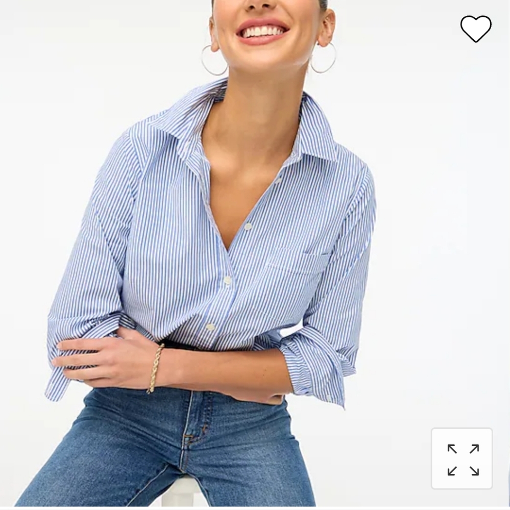 Lands End Womens Pinstripe Oxford